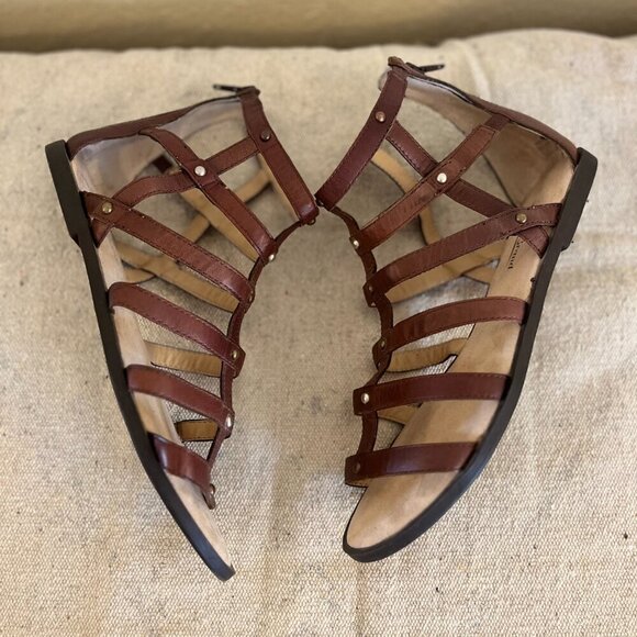 Lucky Brand Woman's Brown Beverlee Leather Gladiator Sandles Sz 8.5 - Picture 8 of 9